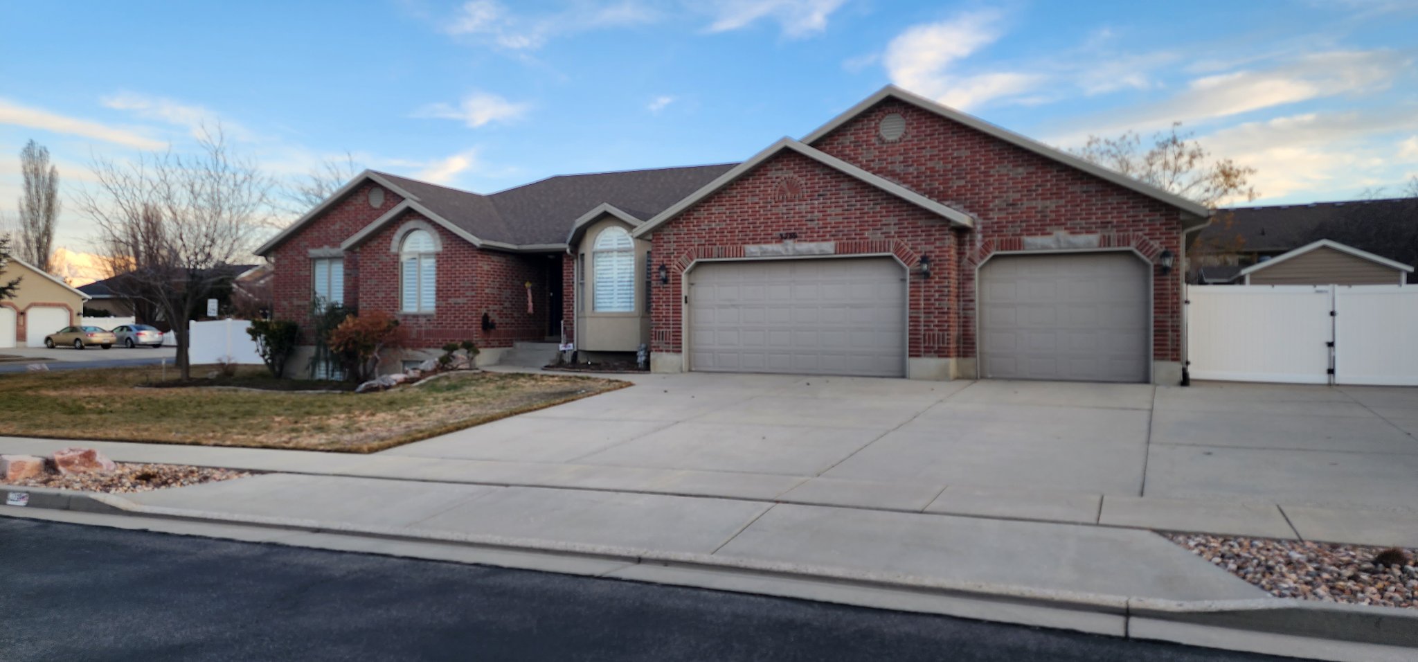 Residential exterior finished in brick masonry