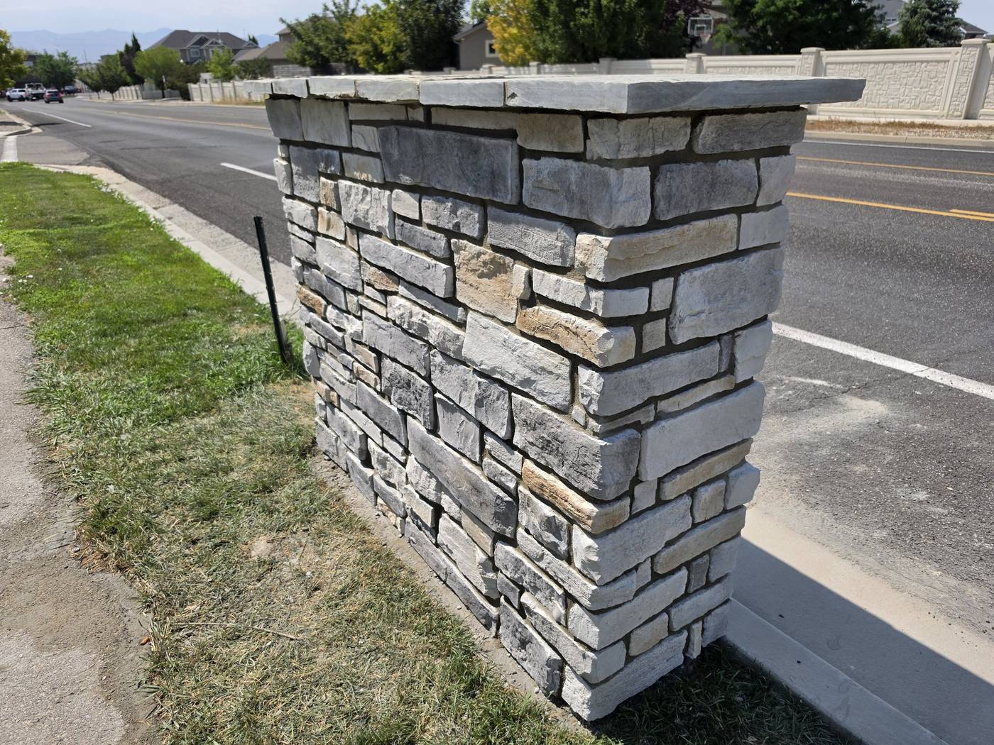 Stone entry pillar