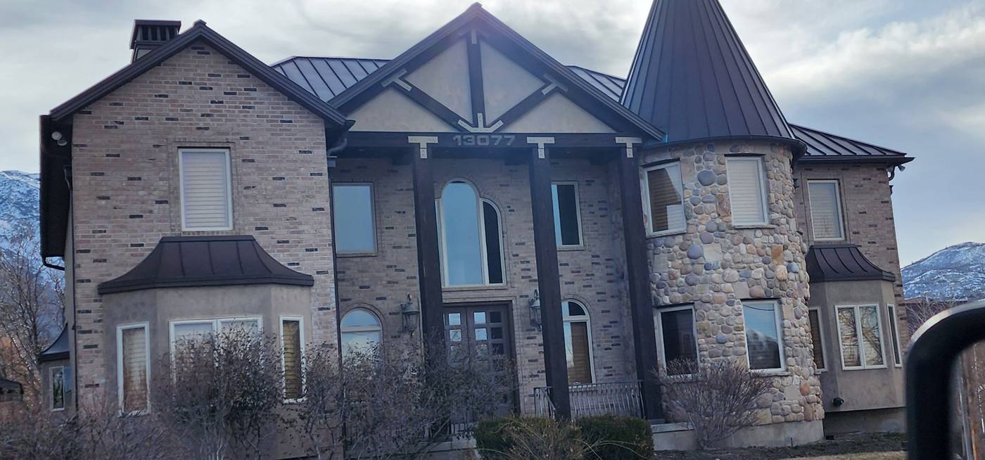 Brick and stone two-story