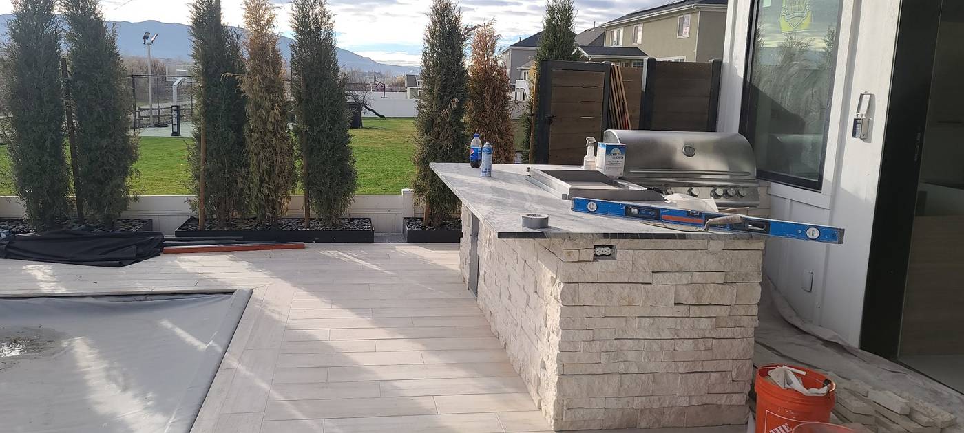 Outdoor grill island