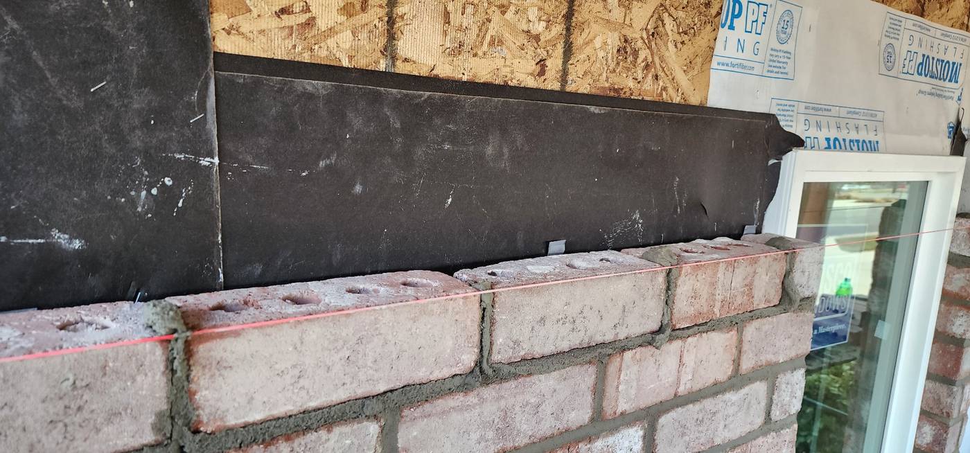 Brick veneer, window head detail
